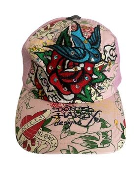 Ed Hardy Christian Audigier Rhinestone  Love Kills Slowly Trucker Hat
